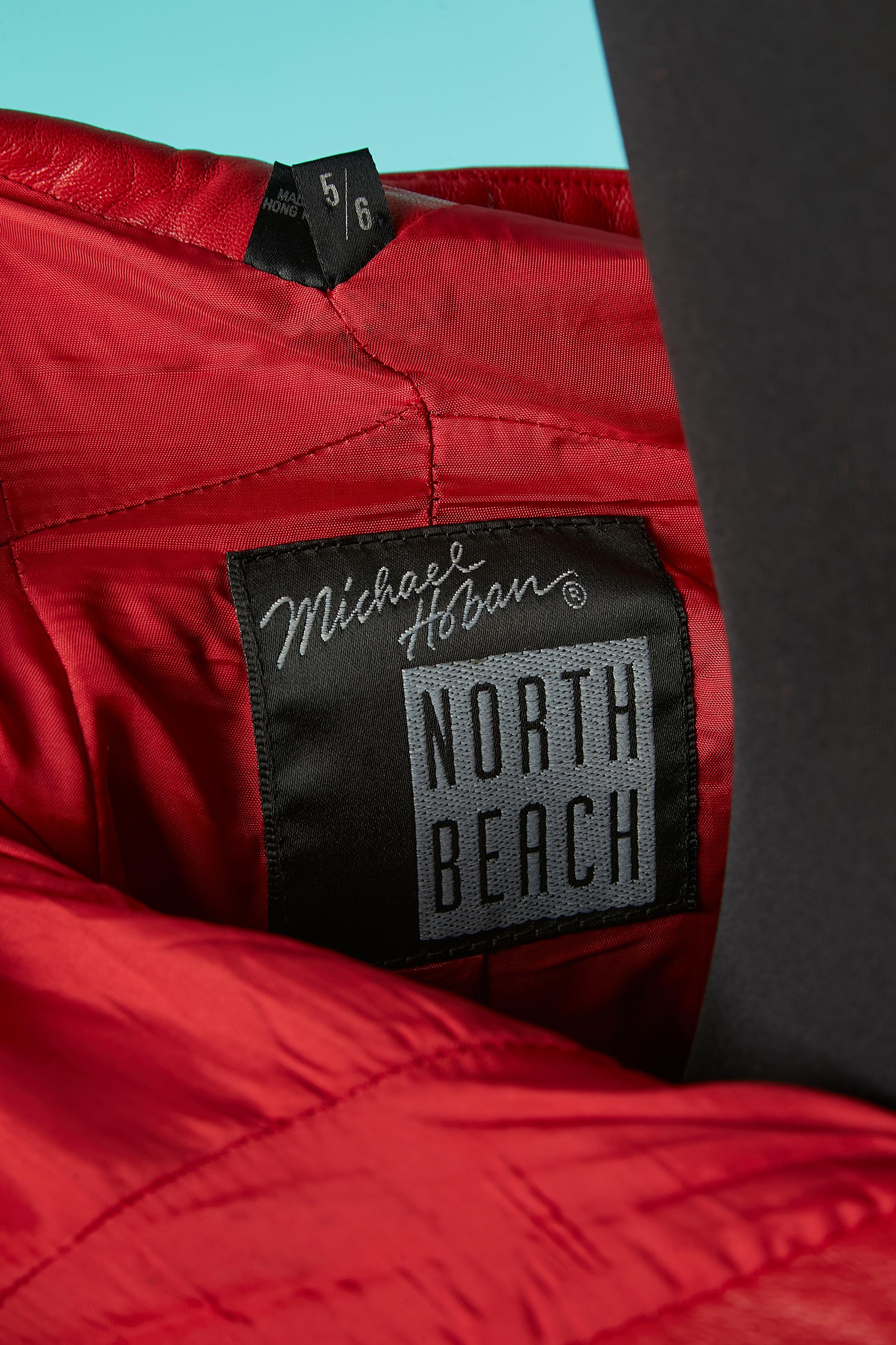 Rotes rückenfreies Lederkleid Michael Hoban for North Beach Leather  im Angebot 2