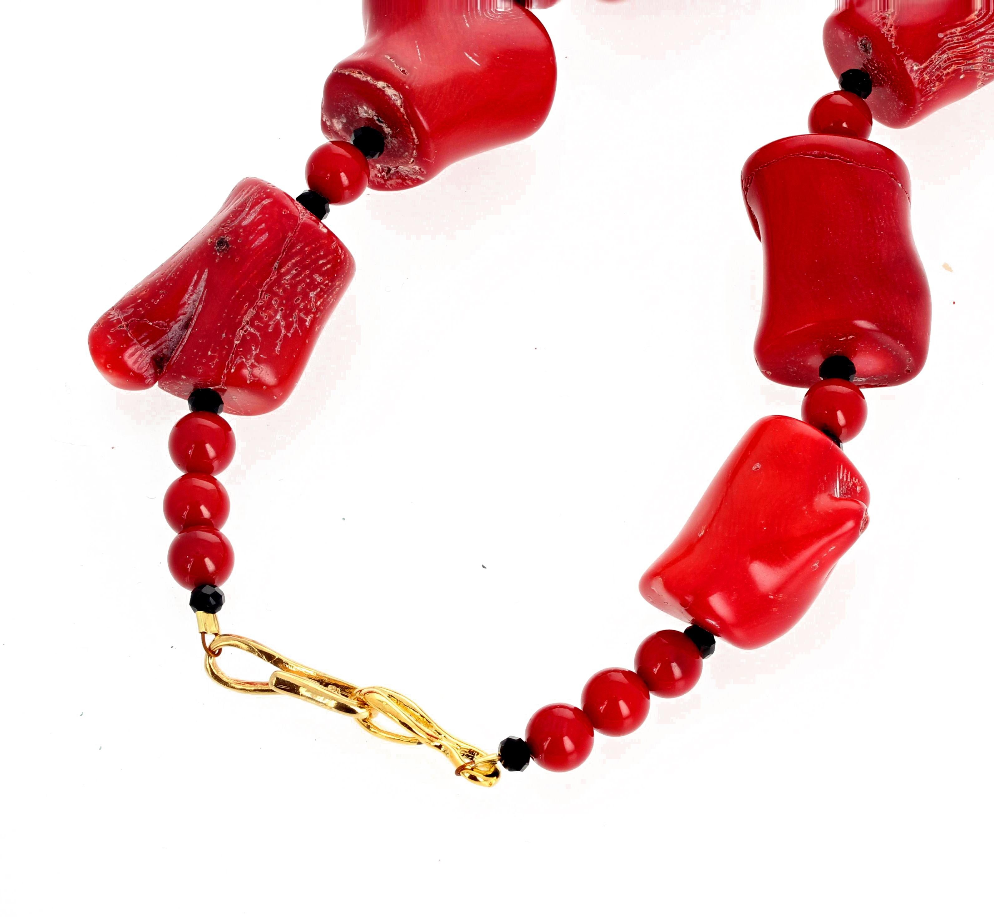 Mixed Cut AJD Very Rare Very Original Artistic Real Red Bamboo Coral Necklace For Sale