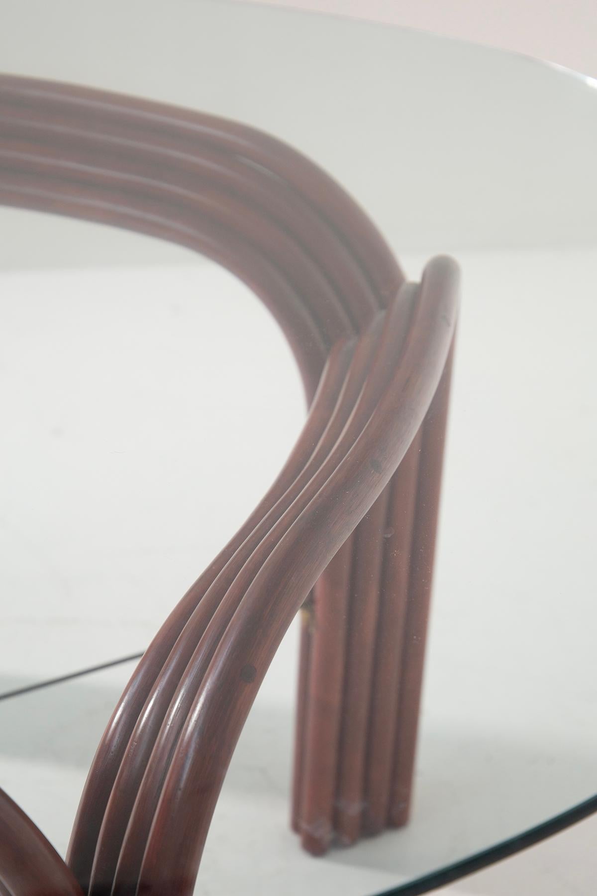 Red bamboo dining table by Vivai Del Sud For Sale 2