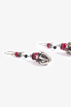 Boucles d'oreilles Dorje bambou rouge