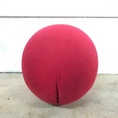 Red Bareli Italia “Tato” Pouf Ottoman or Foot Stool