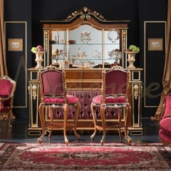 Red Baroque Bar Stool by Modenese Gastone Luxury Interiors