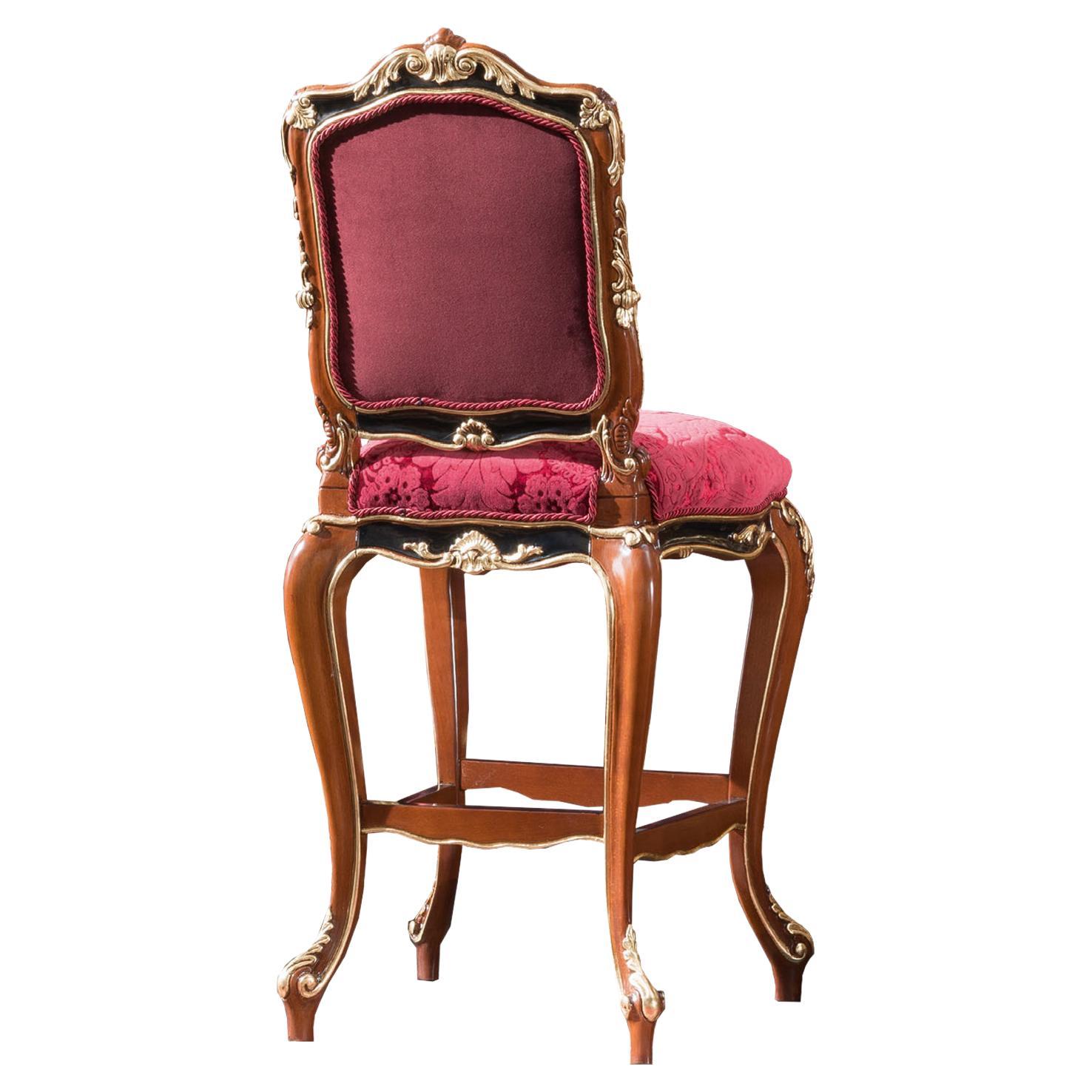 Roter Barock-Barhocker von Modenese Gastone Luxury Interiors im Angebot