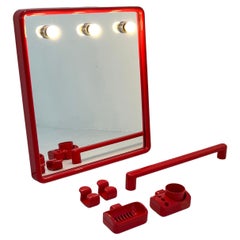Vintage Red Bathroom Set from Gedy, 1970s
