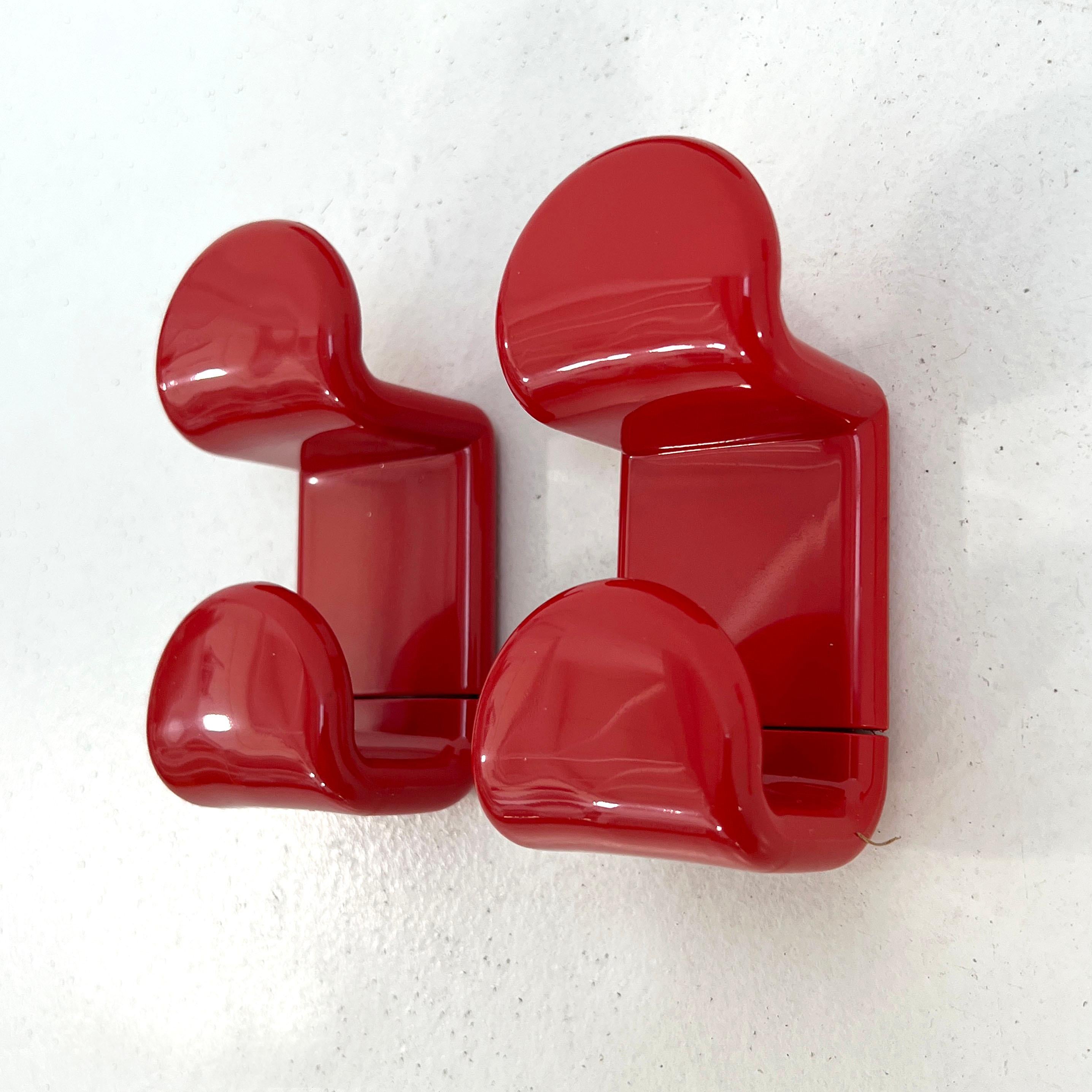 Italian Red Bathroom Set with Medicine Cabinet by Olaf Von Bohr for Gedy, 1970s