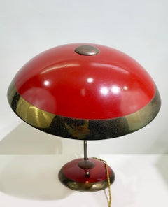 Red Bauhaus Desk Lamp by Helo Leuchten Germany, 1940s