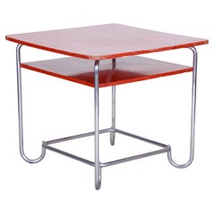 Red Bauhaus Dining Table, Made in 1930s Czechia, Original Condition