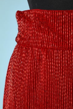 Red Beaded evening skirt Gianni Versace Sera