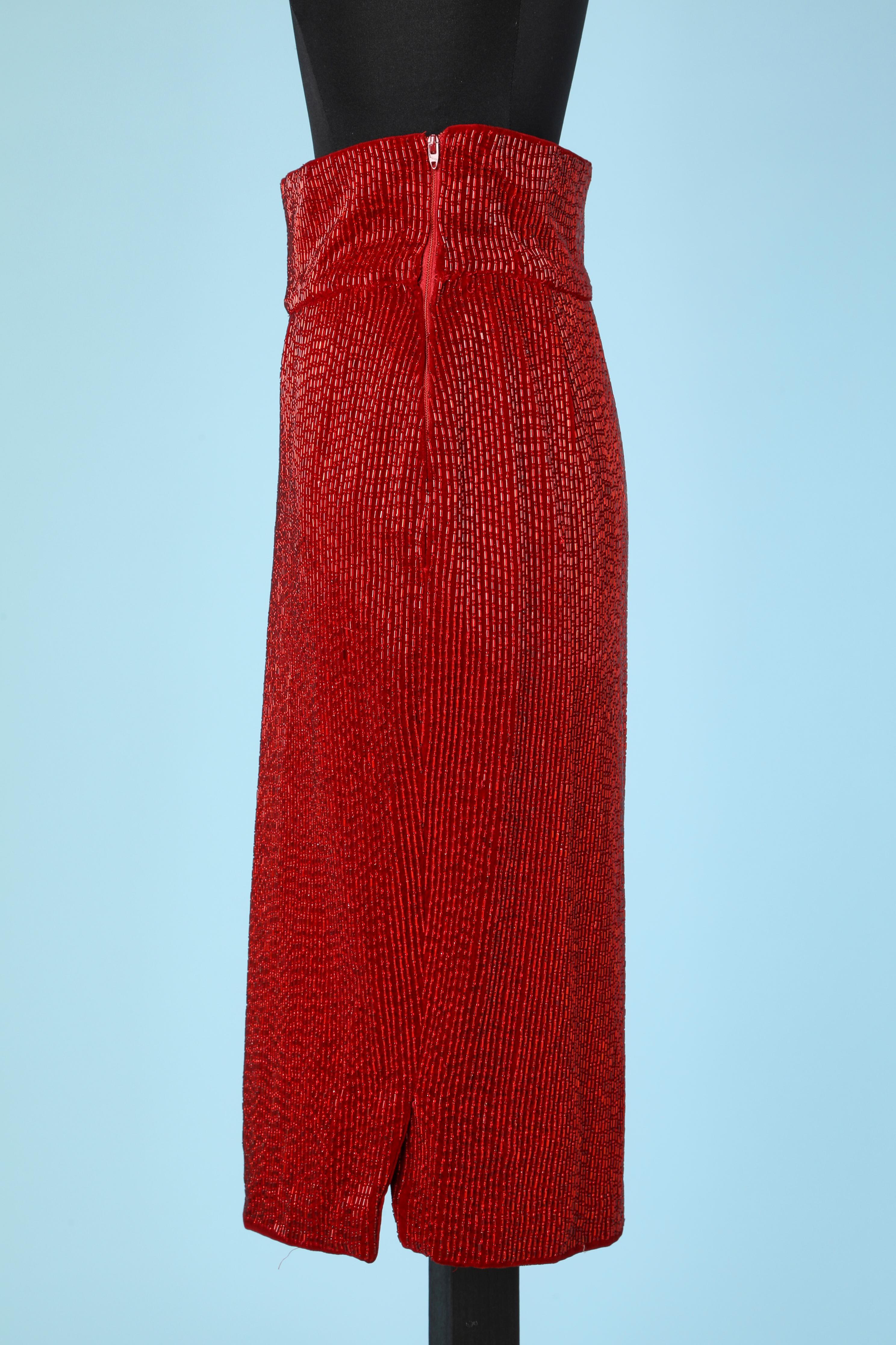 red beaded skirt