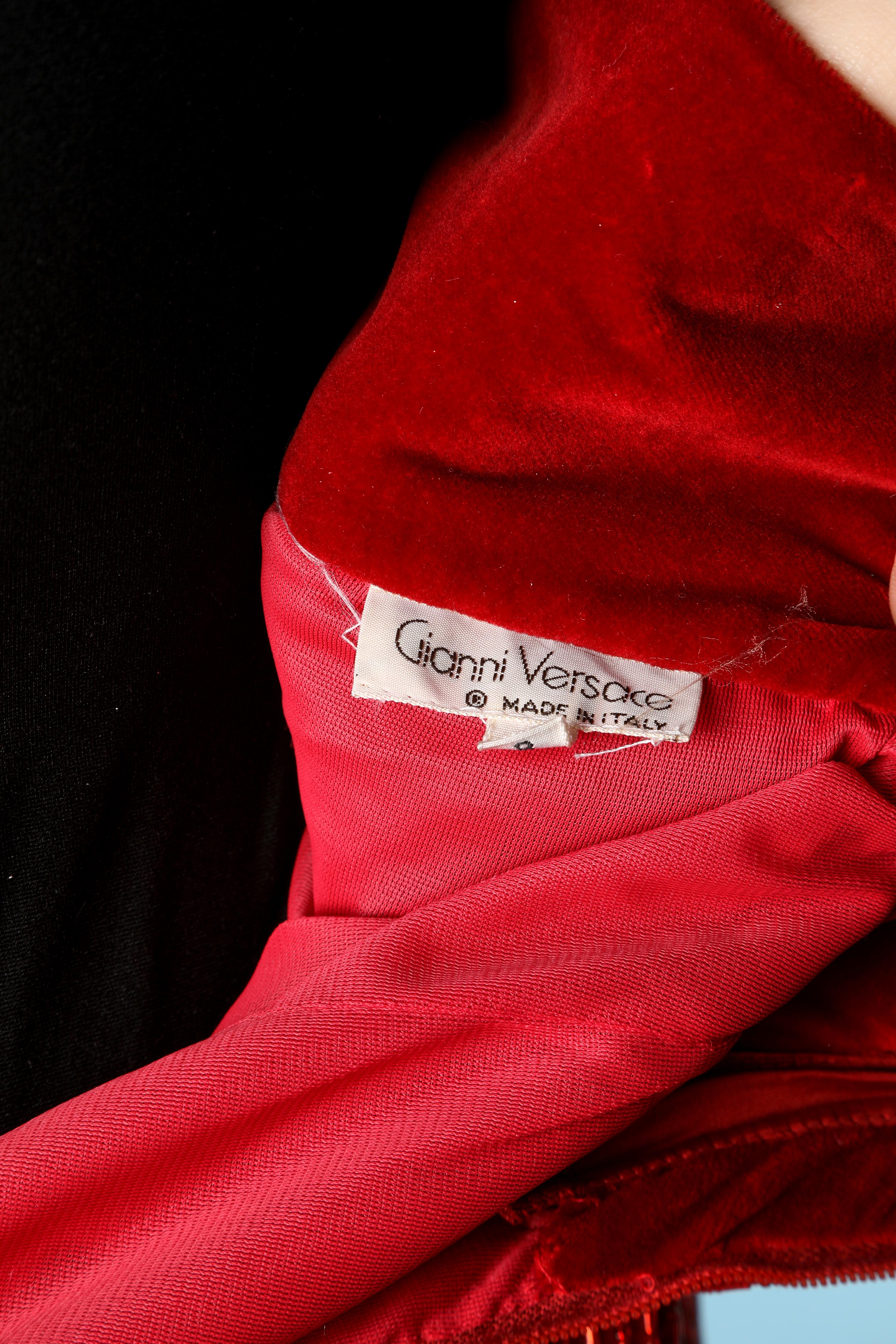 Women's Red Beaded evening skirt Gianni Versace Sera For Sale