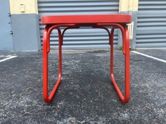 Red Bentwood Bauhaus Table, Otto Wagner, Czech Republic