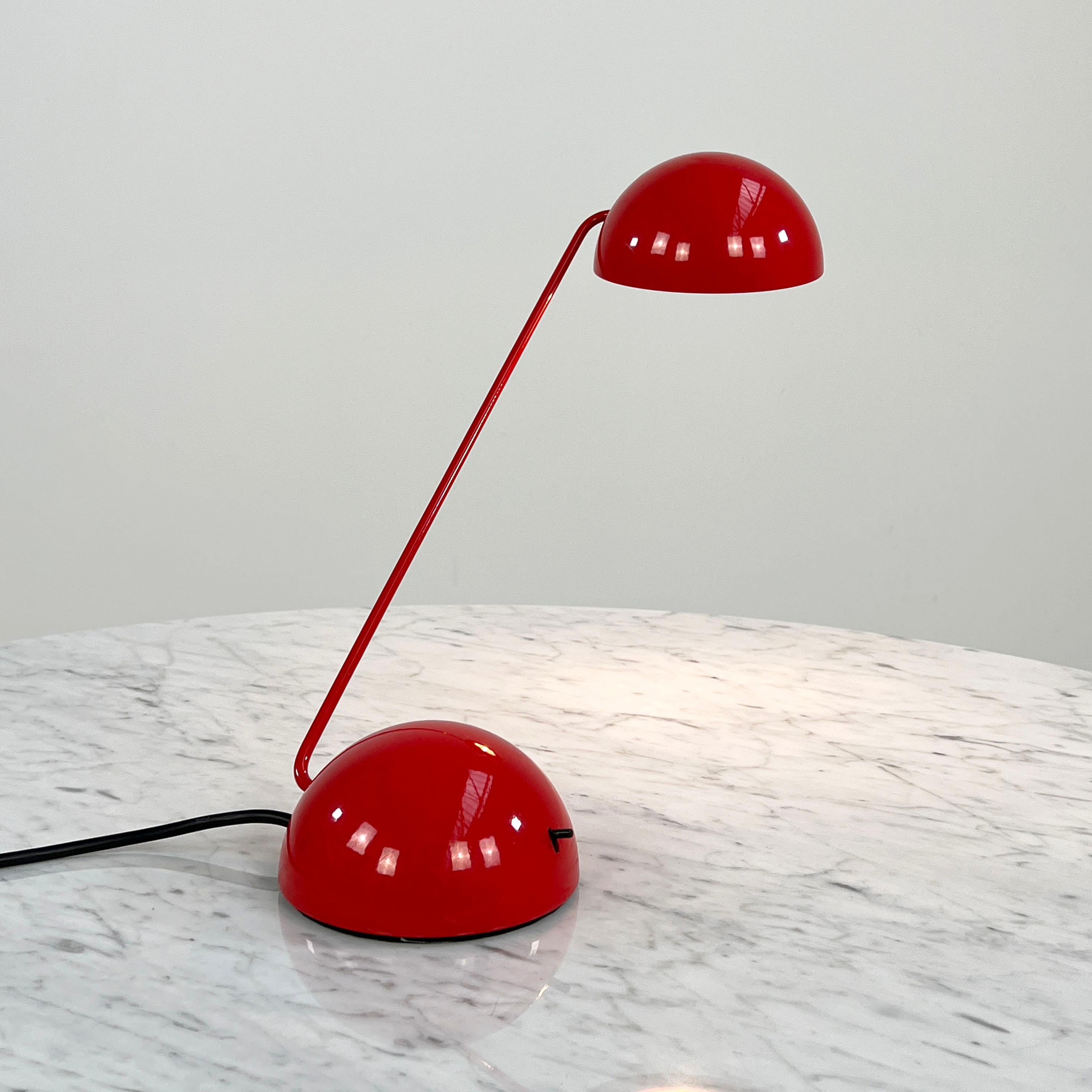 Red bikini table Light by Barbieri & Marianelli for Tronconi, 1970s
Designer - Barbieri & Marianelli
Producer - Tronconi
Model - bikini table light
Design Period - Seventies
Measurements - width 15 cm x depth 13 cm x height 47 cm
Materials -