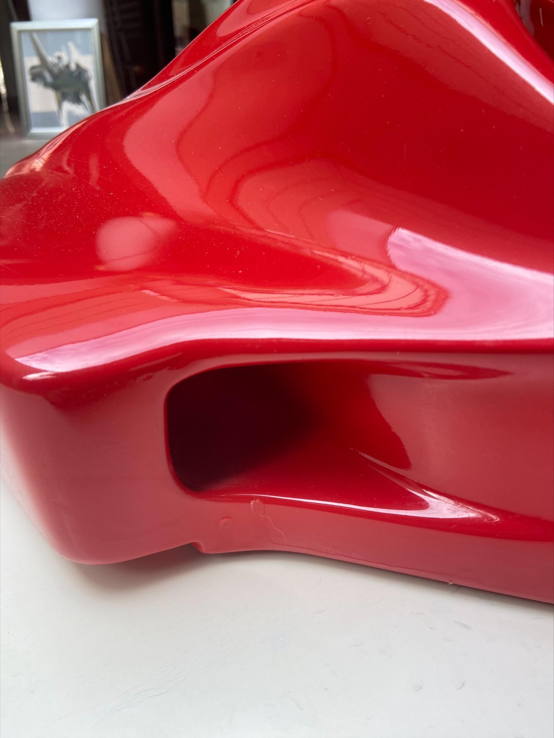 Red Bird, André Ferrand, Car Sculpture in Red Resin, 1983 2
