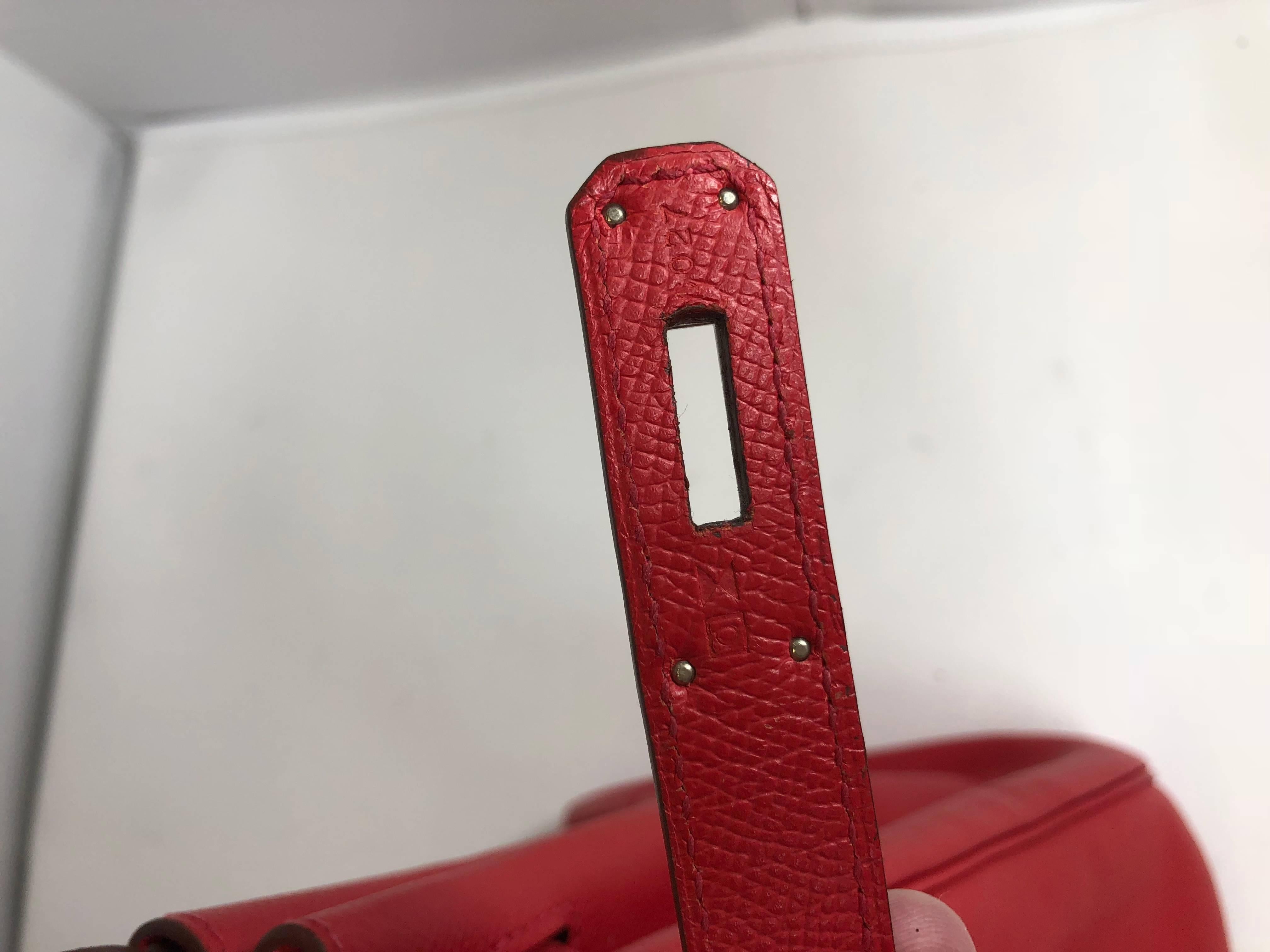 Hermes Red Birkin 35 Epsom Bag 6