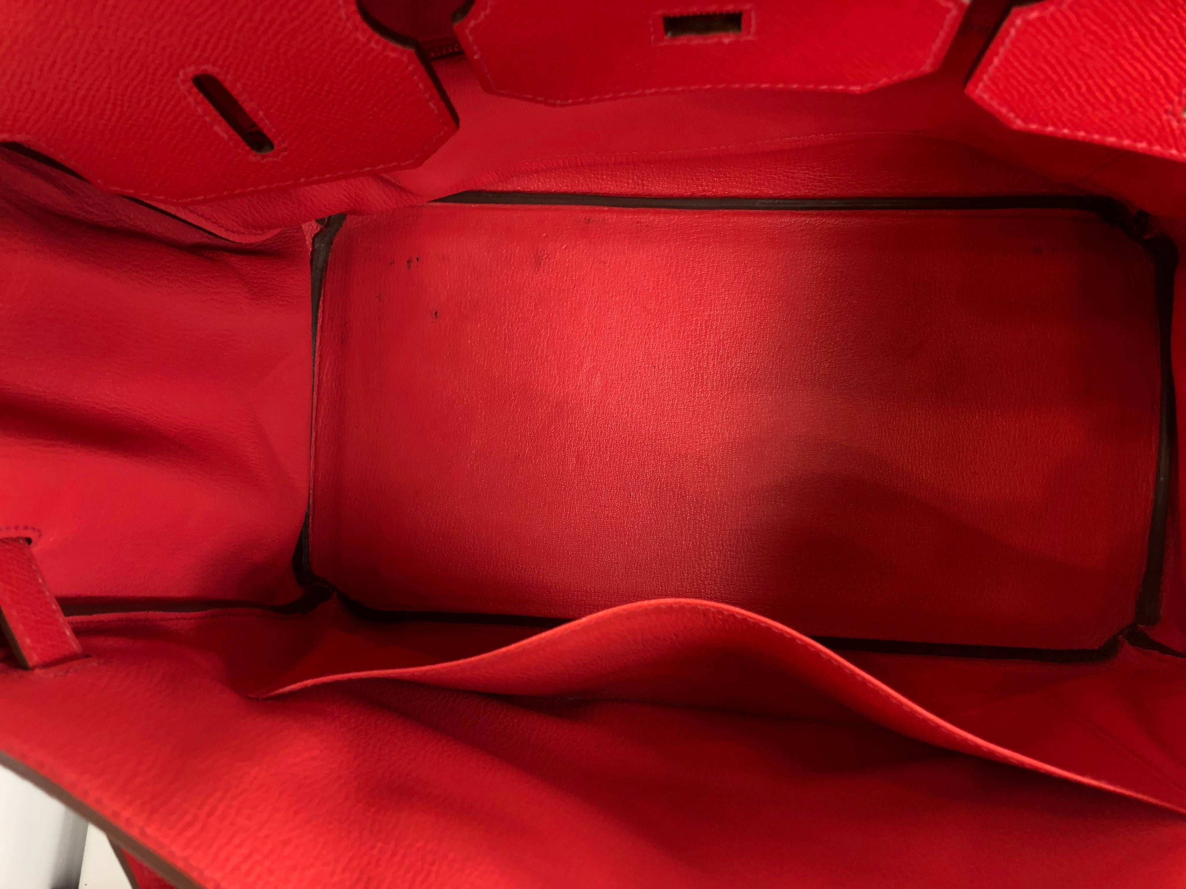 Women's or Men's Hermes Red Birkin 35 Epsom Bag