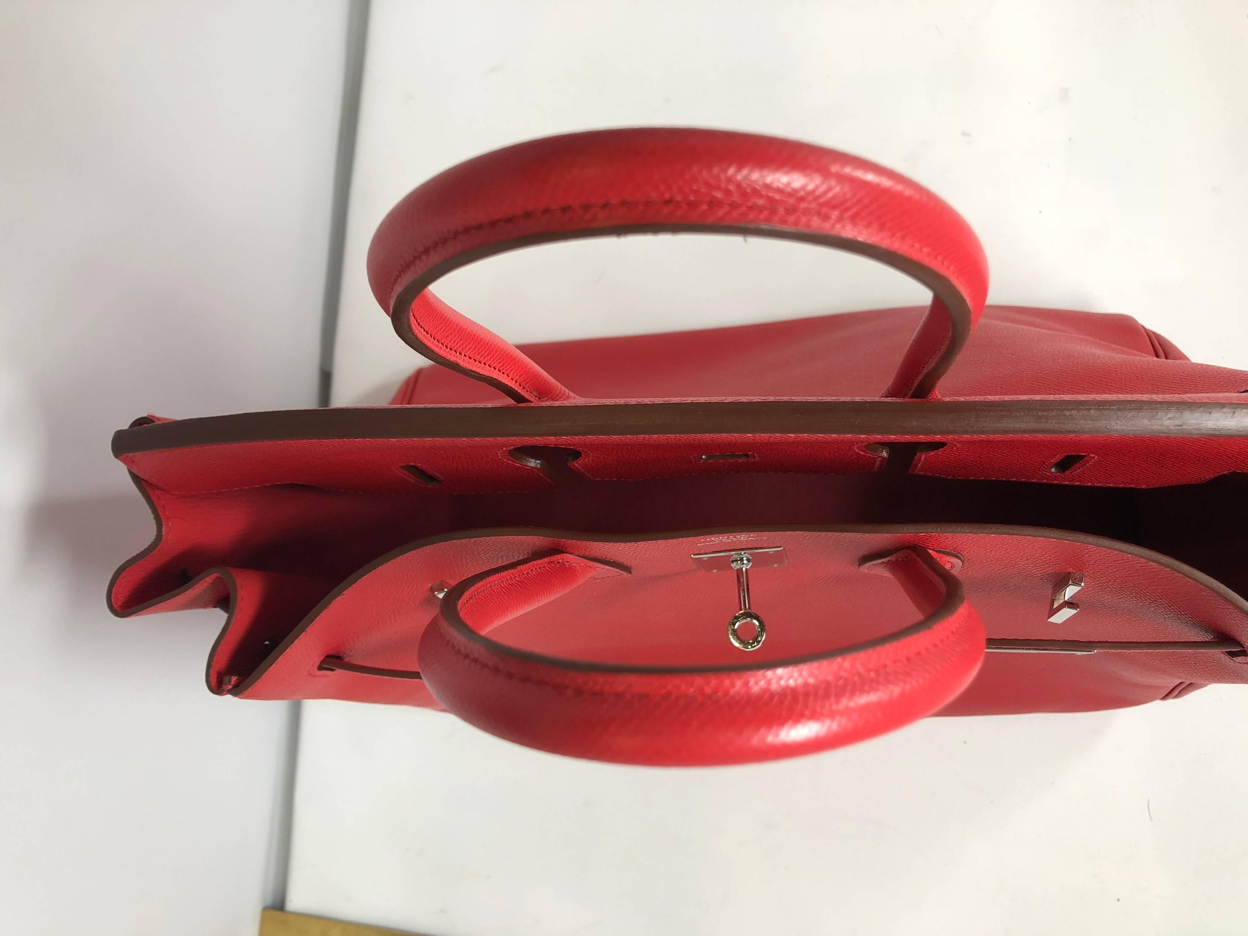Hermes Red Birkin 35 Epsom Bag 1