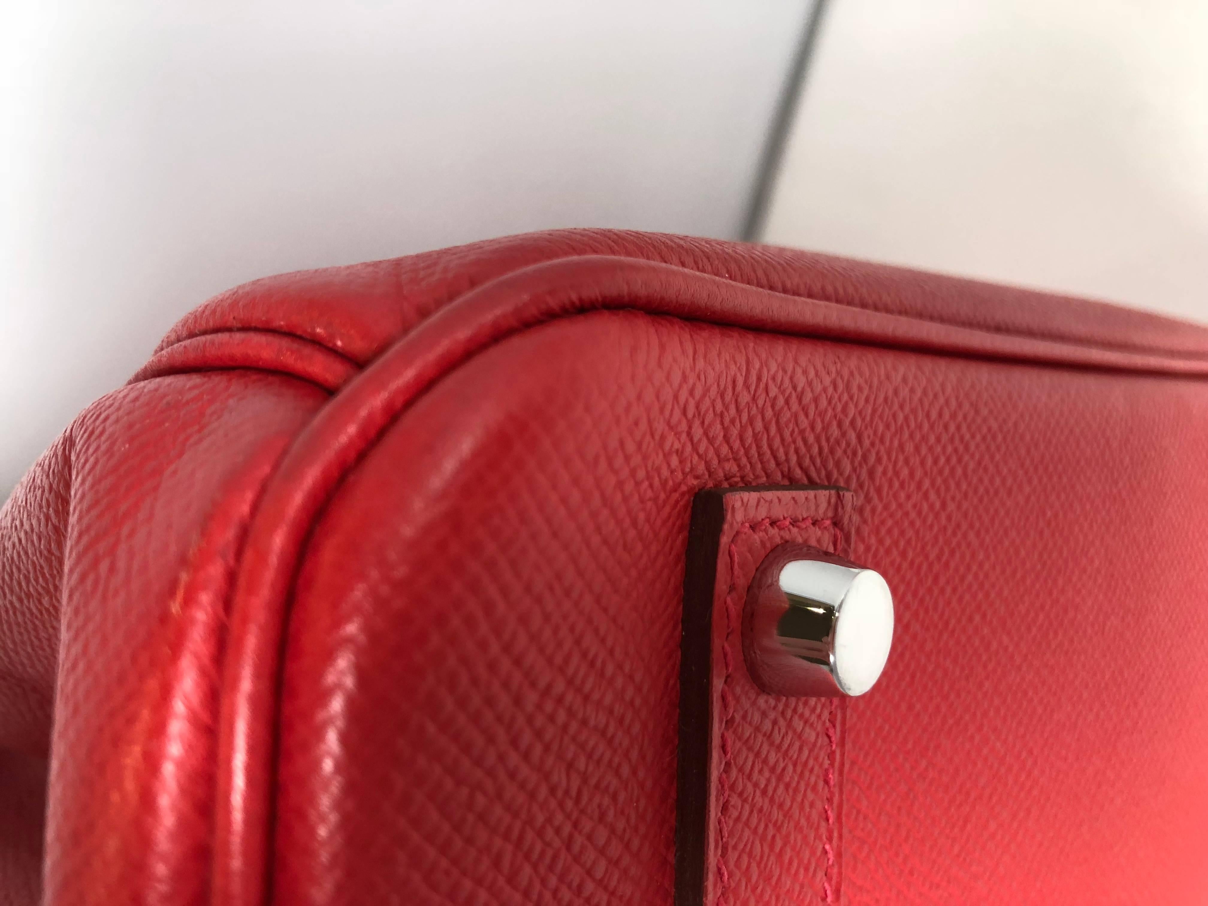 Hermes Red Birkin 35 Epsom Bag 3
