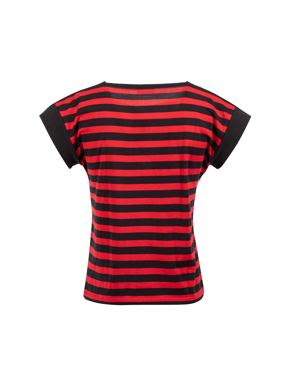 Red & Black Awning Striped Top Size S In Good Condition In London, GB