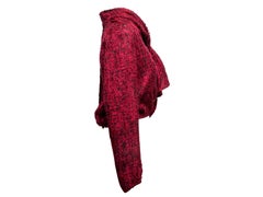 Red & Black Chanel Textured Silk Blouse Size FR 38