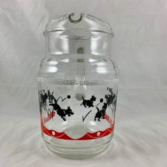 Red and Black FDR's Fala Scotty Dog American Glass Pitcher, circa 1930-1940