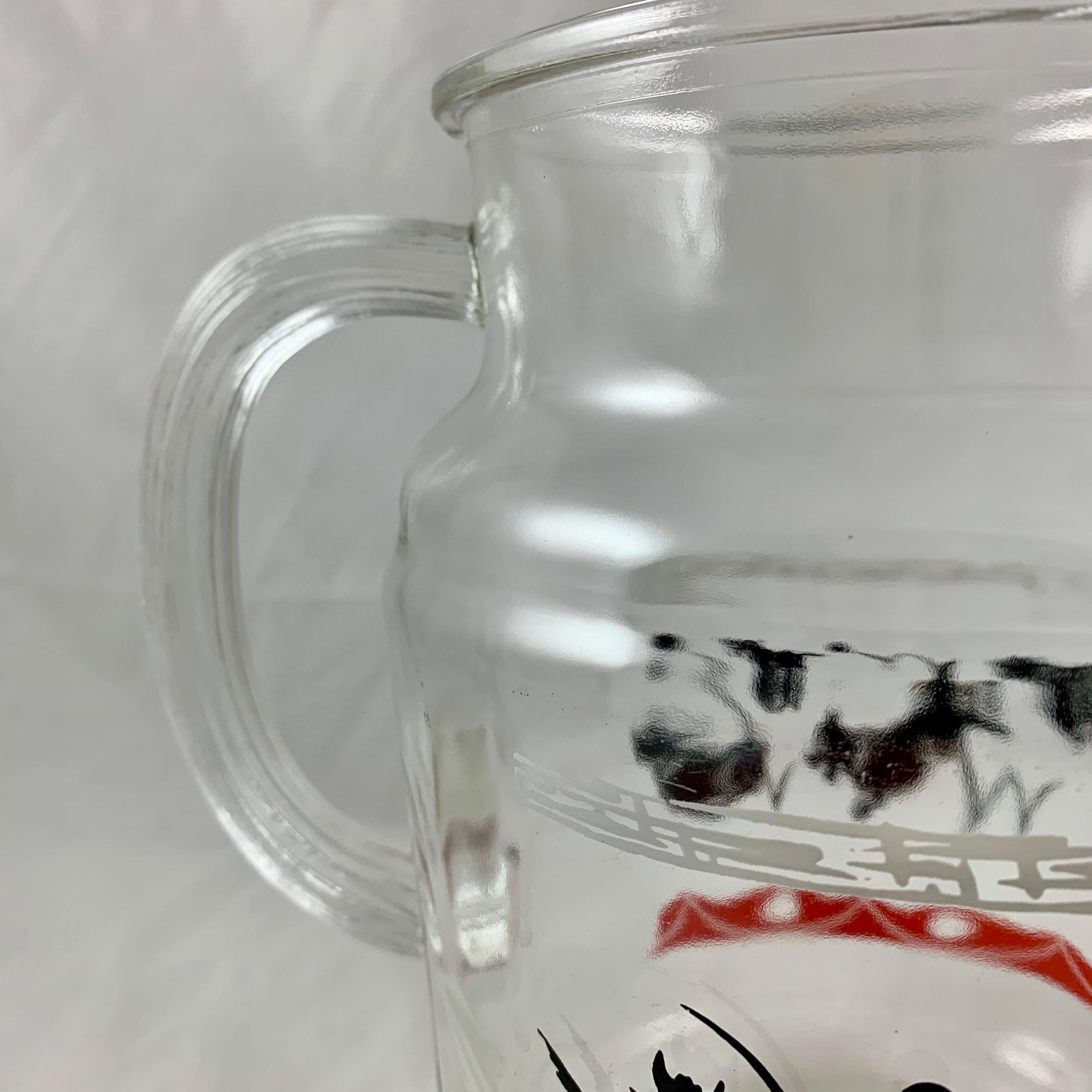 American Classical Red and Black FDR's Fala Scotty Dog American Glass Pitcher, circa 1930-1940 For Sale