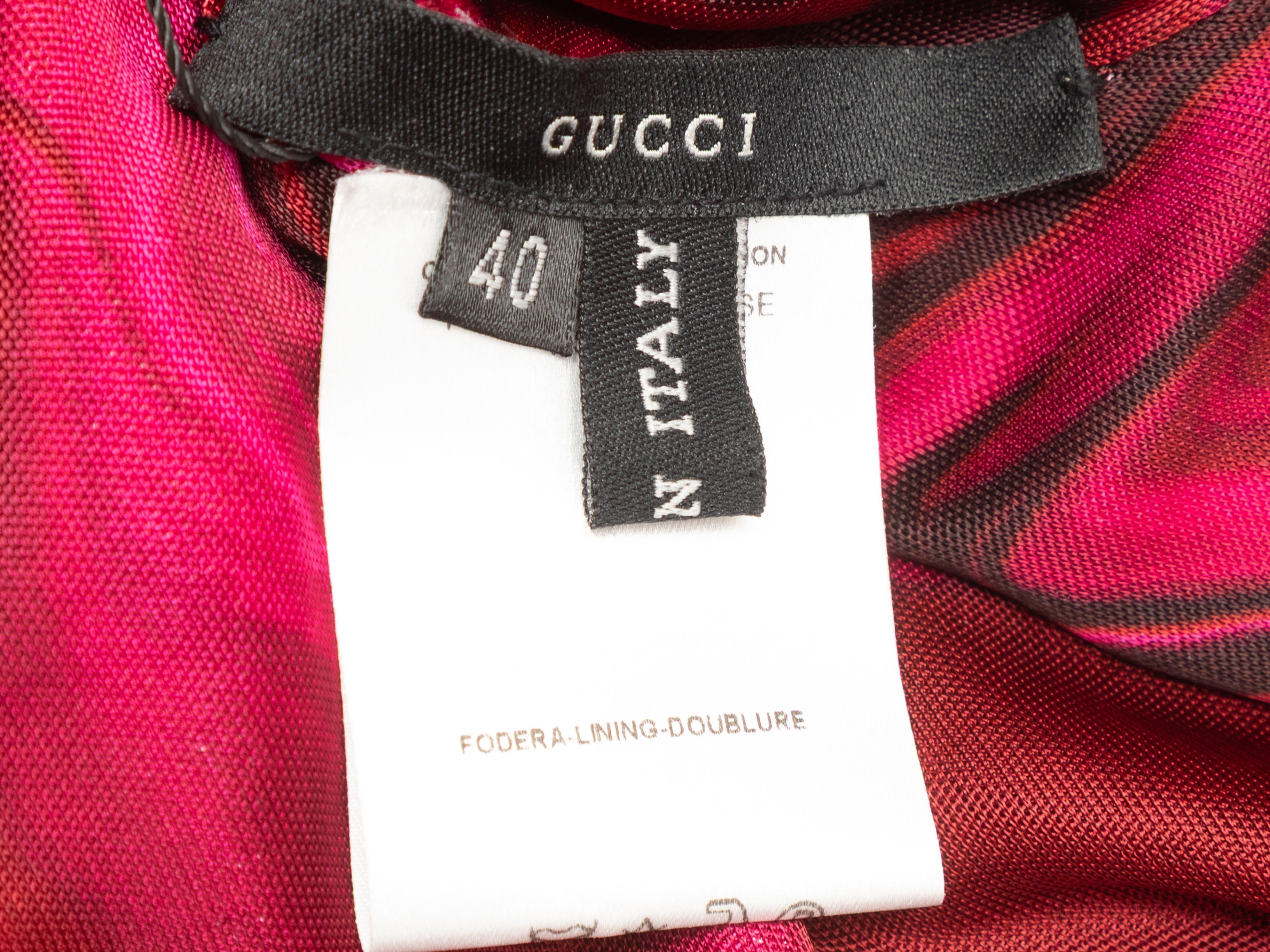 Red & Black Gucci Swirl Print Long Sleeve Top Size IT 40 For Sale 1