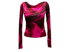 Red & Black Gucci Swirl Print Long Sleeve Top Size IT 40