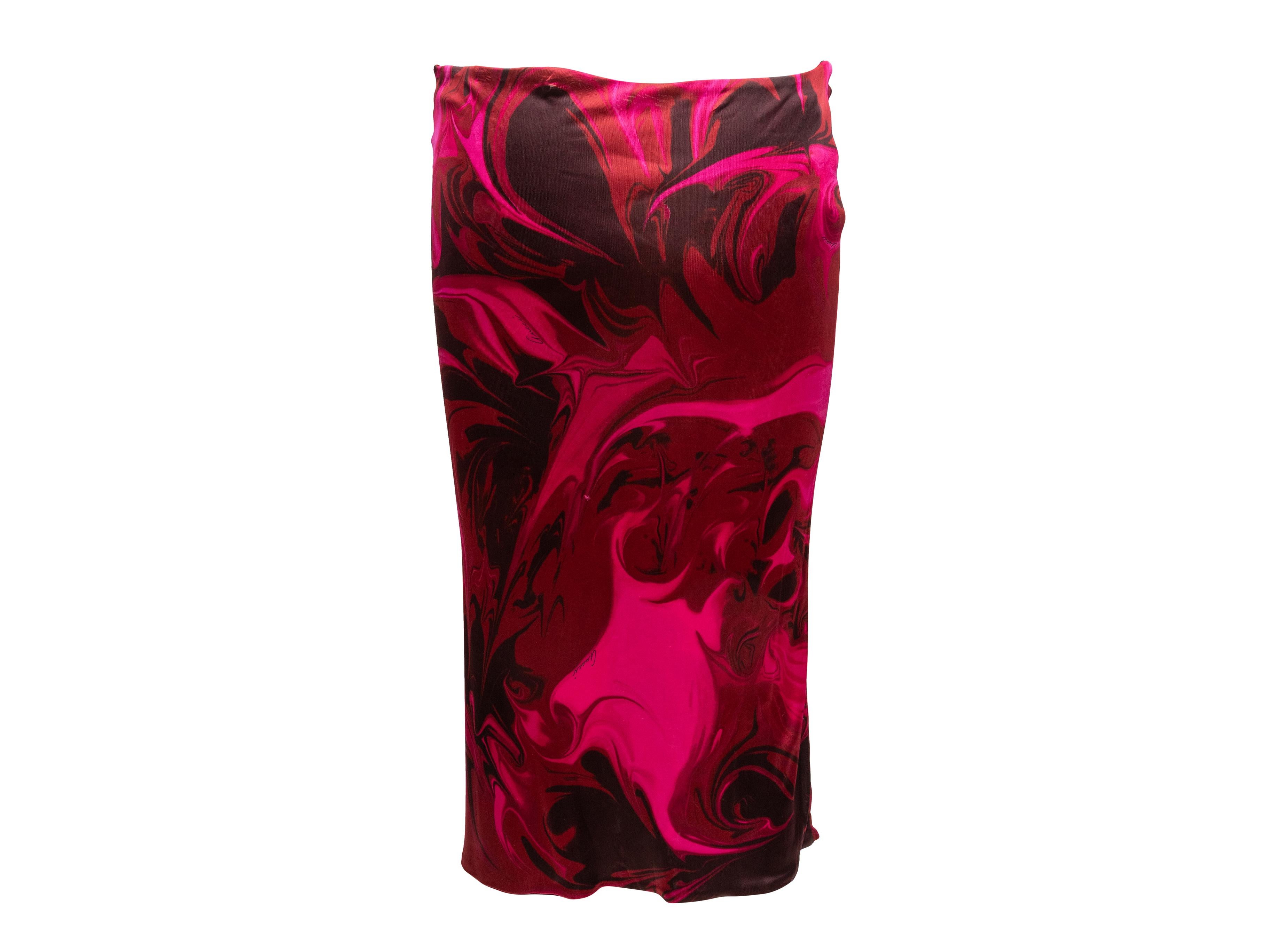 Red & Black Gucci Swirl Print Skirt Size IT 40 In Good Condition For Sale In New York, NY