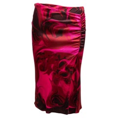 Red & Black Gucci Swirl Print Skirt Size IT 40