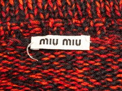 Red & Black Miu Miu Virgin Wool & Mohair Melange Knit Sweater Size IT 36