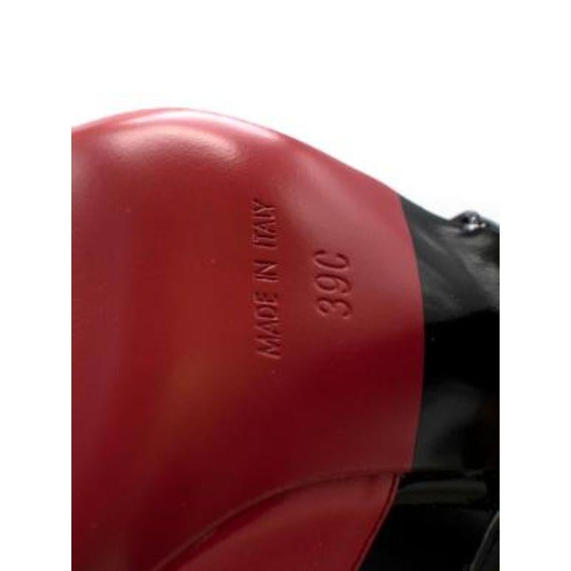 Red & Black Patent Calfskin Cut-Out Booties For Sale 5
