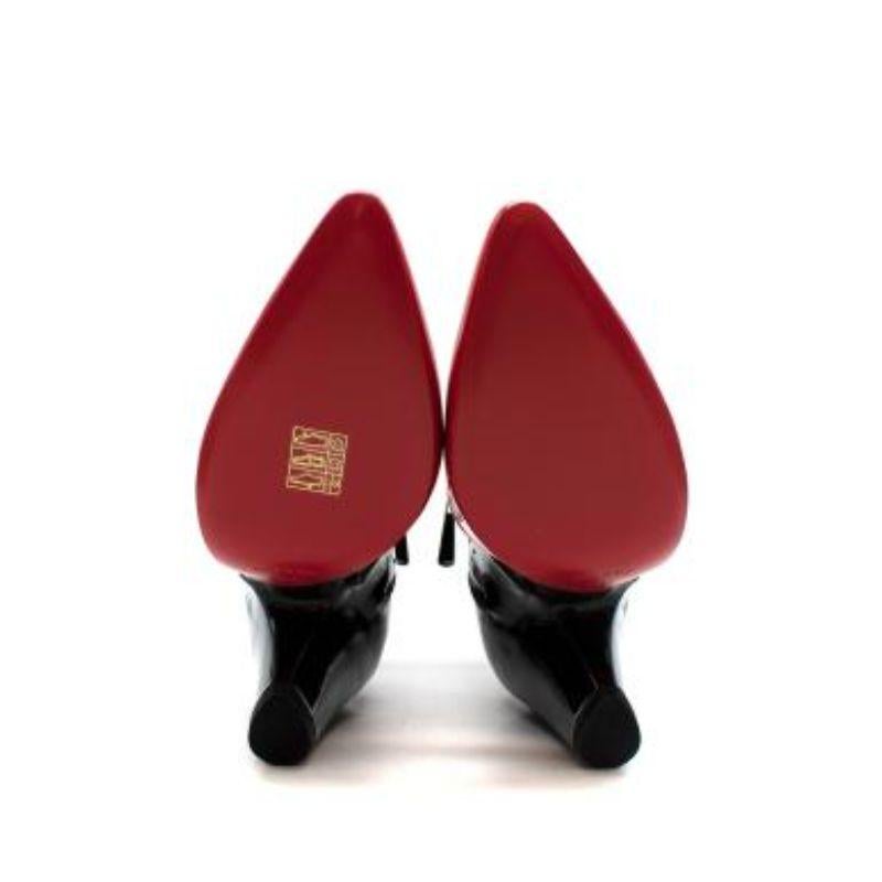 Red & Black Patent Calfskin Cut-Out Booties For Sale 1