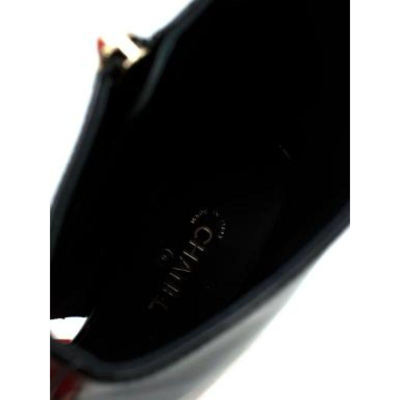 Red & Black Patent Calfskin Cut-Out Booties For Sale 4