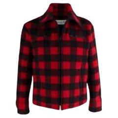 red & black plaid wool jacket