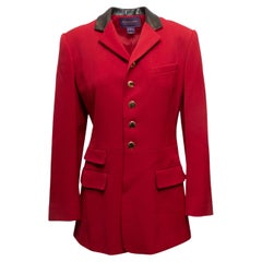 Red & Black Ralph Lauren Collection Wool Blazer Size US 10