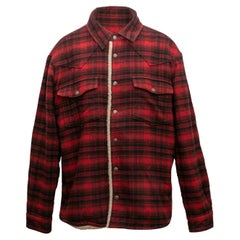 Chaqueta de cuadros de lana Saint Laurent roja y negra Talla XL US
