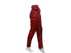 Red & Black Vintage Gianni Versace Couture Printed Jeans