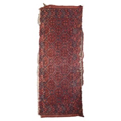 Handgewebter orientalischer geometrischer Teppich aus Wolle in Rot, Blau und Rot