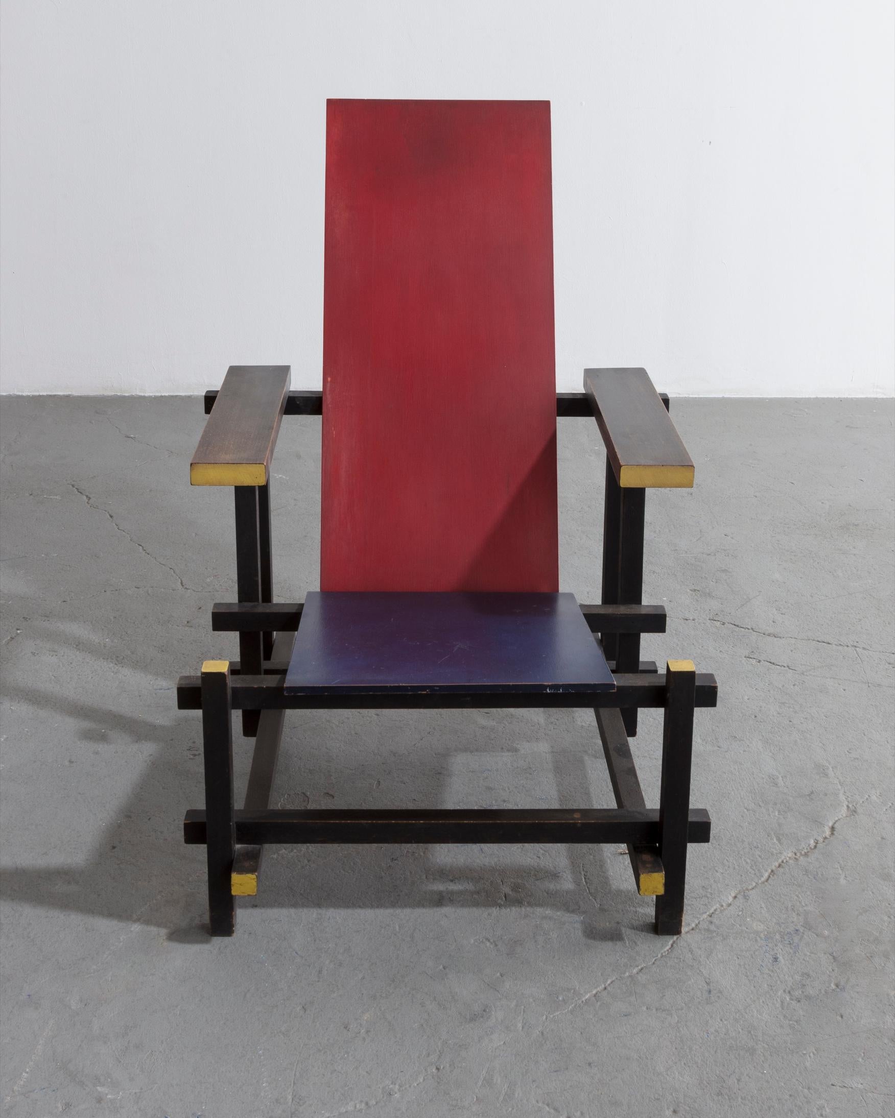 Dutch Red Blue Chair Designed by Gerrit Rietveld, 1919