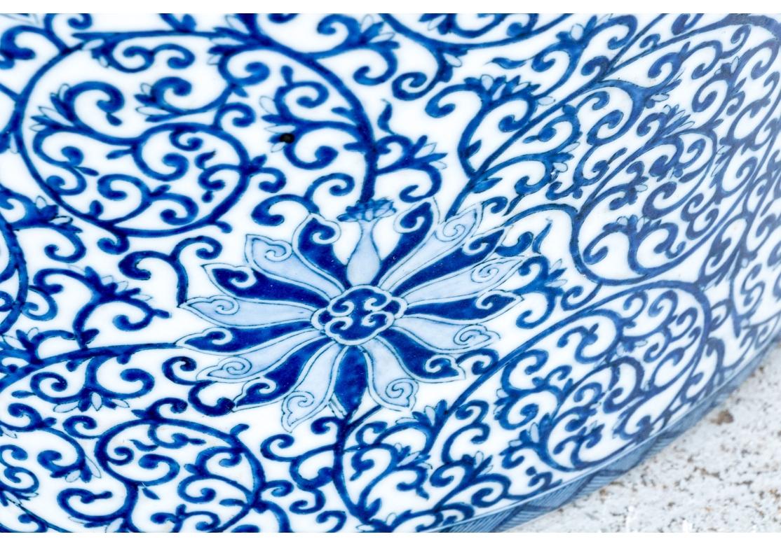 Rot & Blau Floral Keramik Garten Sitz (Glasiert) im Angebot