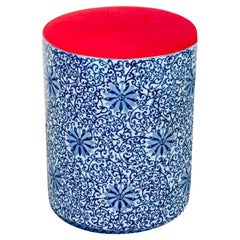 Rot & Blau Floral Keramik Garten Sitz