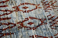 Red & Blue Handmade Wool Modern Turkish Rug in Geometric Design 6'2" x 9'5"