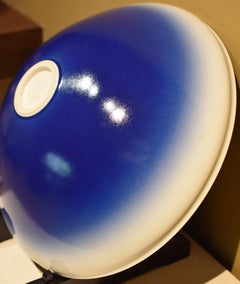 Japanese Contemporary Red Blue Hand-Glazed Porcelain Bowl by Master Artist, 2