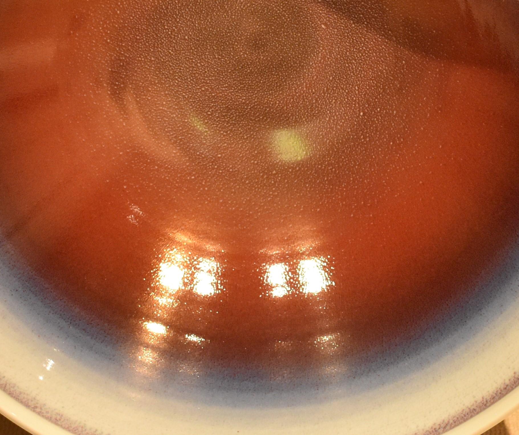 Japanese Contemporary Red Blue Hand-Glazed Porcelain Bowl by Master Artist, 2 For Sale 3