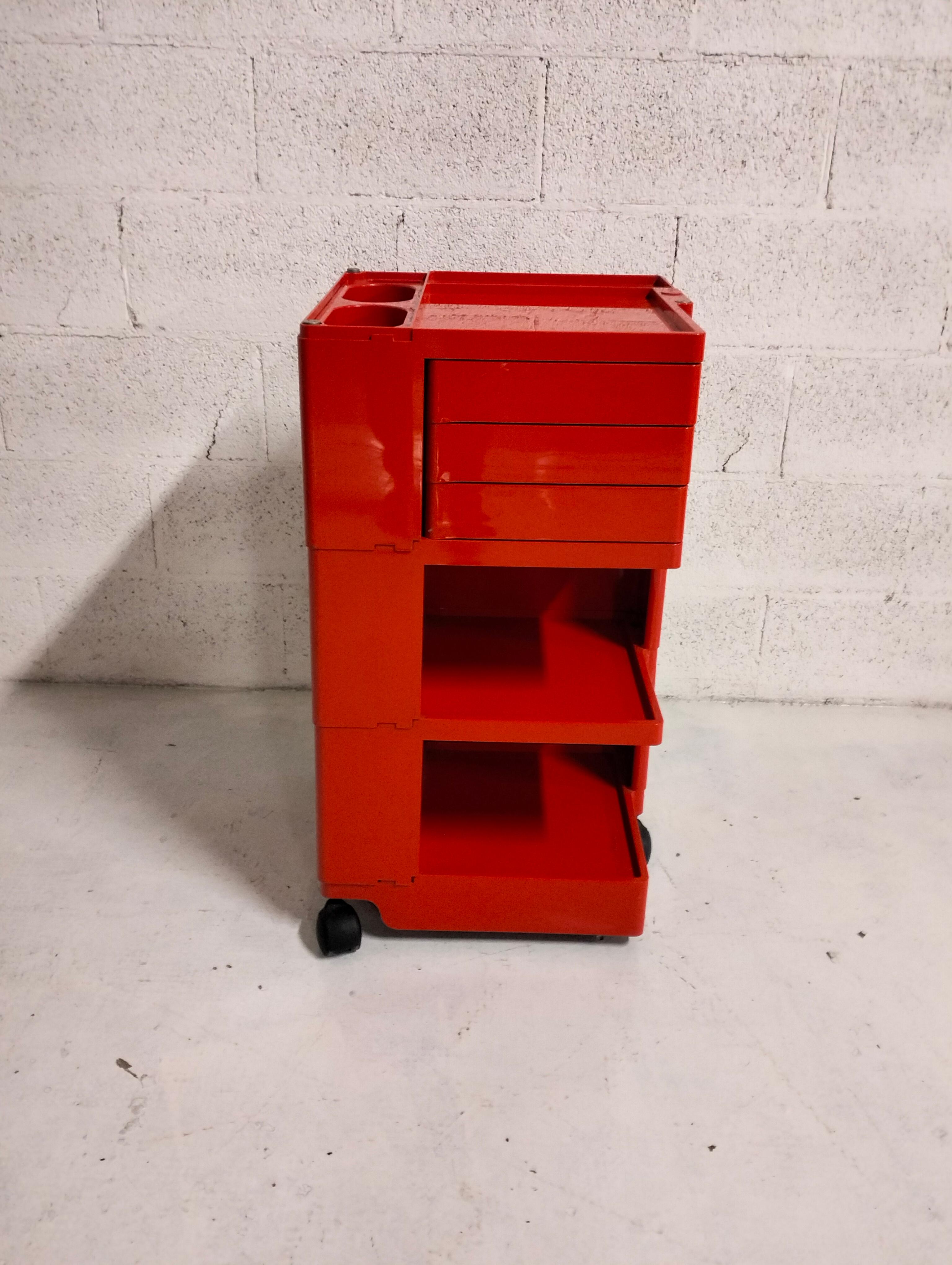 Red Boby cart by Joe Colombo for Bieffeplast 60s, 70s  For Sale 3