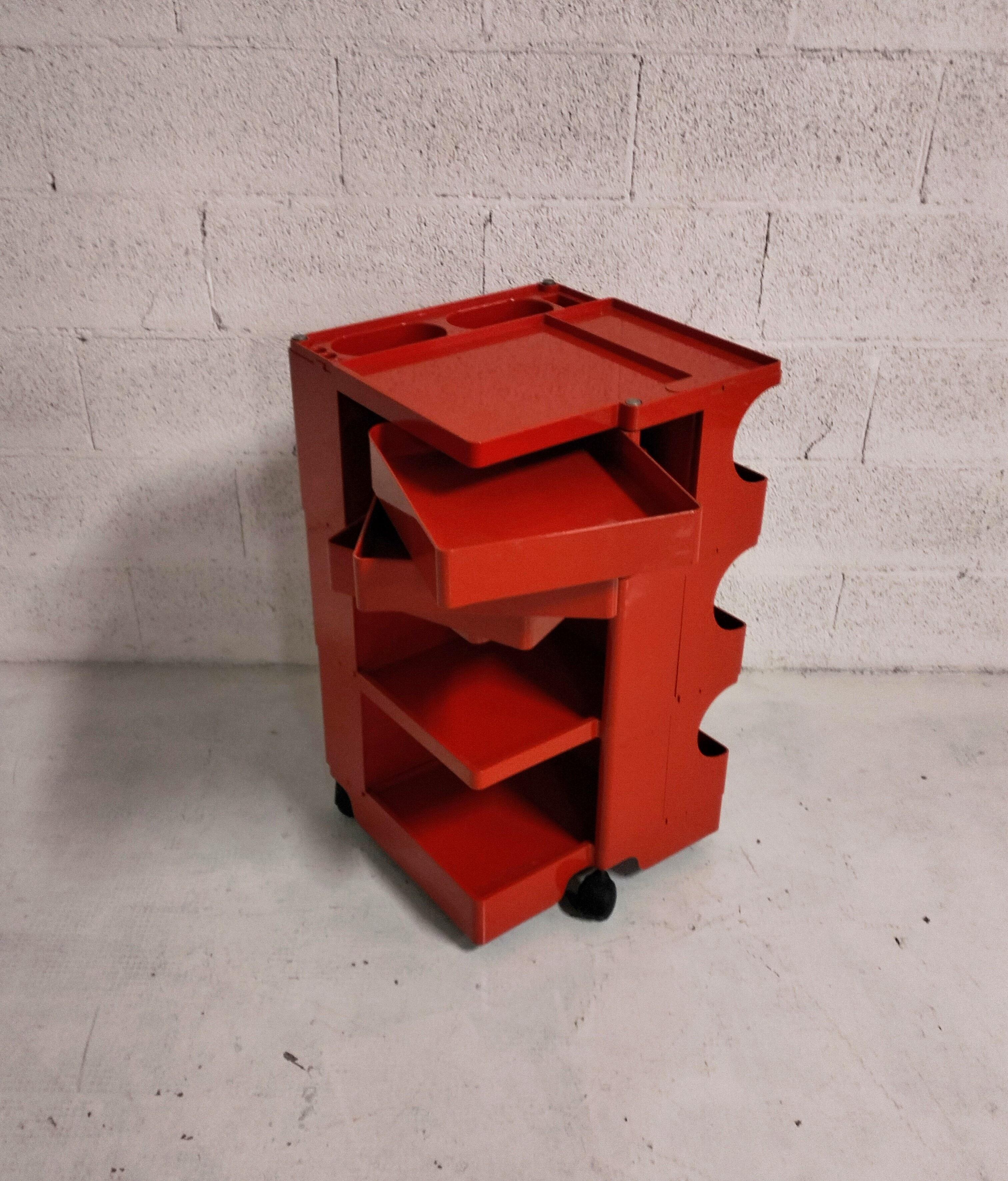 Red Boby cart by Joe Colombo for Bieffeplast 60s, 70s  For Sale 1