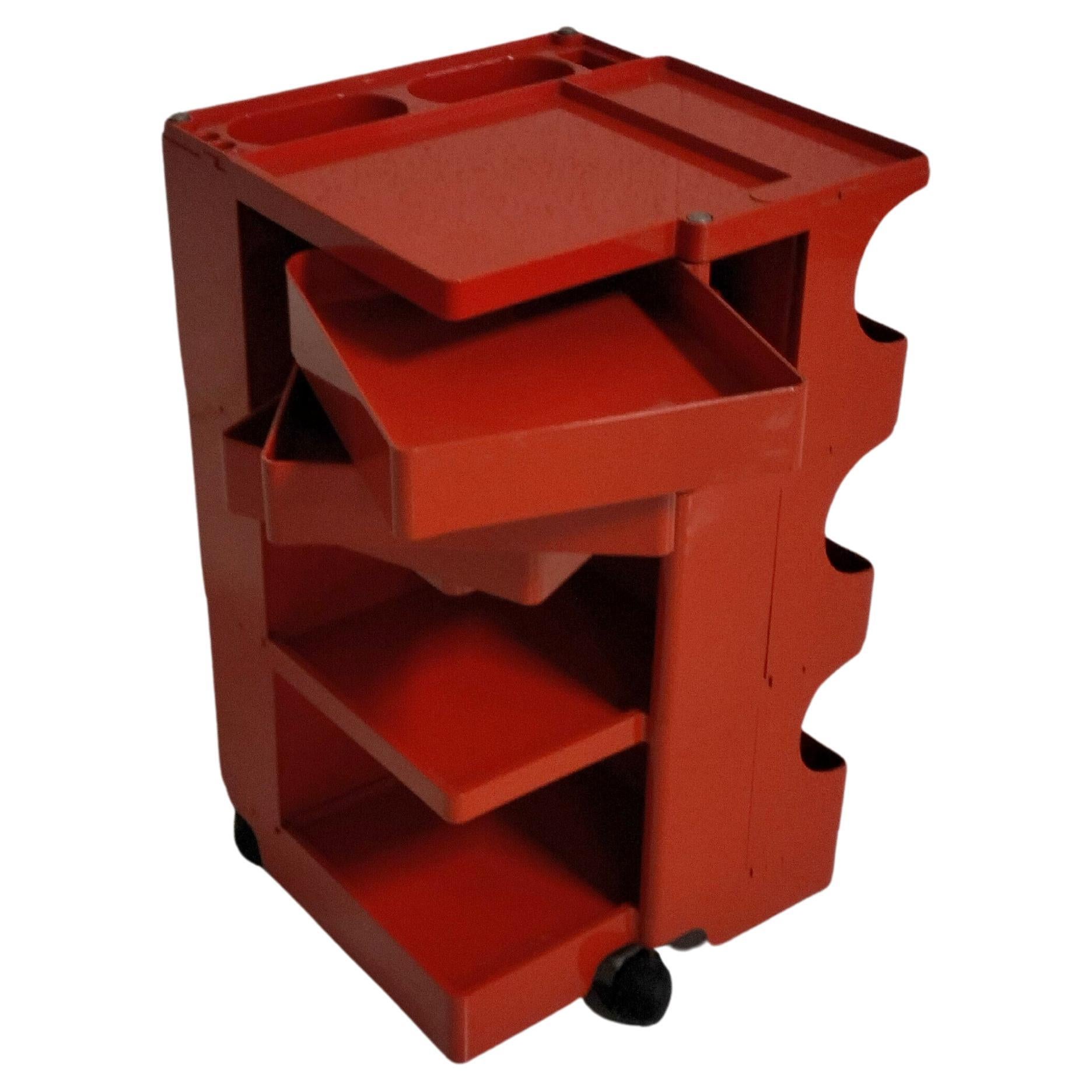 Red Boby cart by Joe Colombo for Bieffeplast 60s, 70s  For Sale