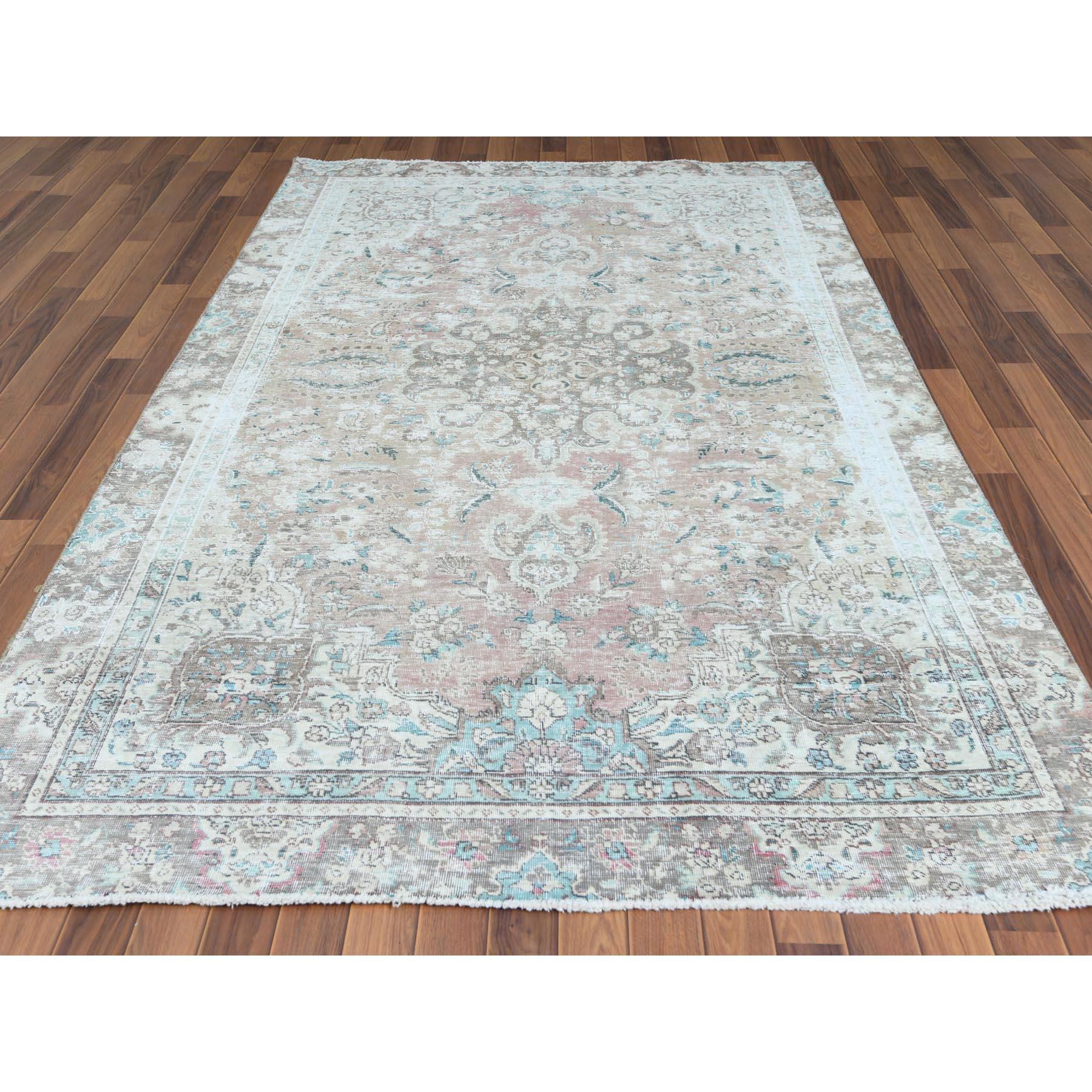 Medieval Red Bohemian Vintage Look Persian Tabriz Medallion Hand Knotted Pure Wool Rug For Sale