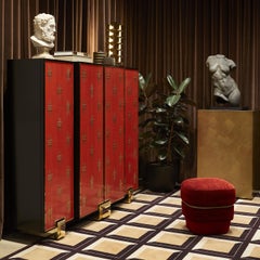 Mueble Bar de Madera Bolívar Rojo