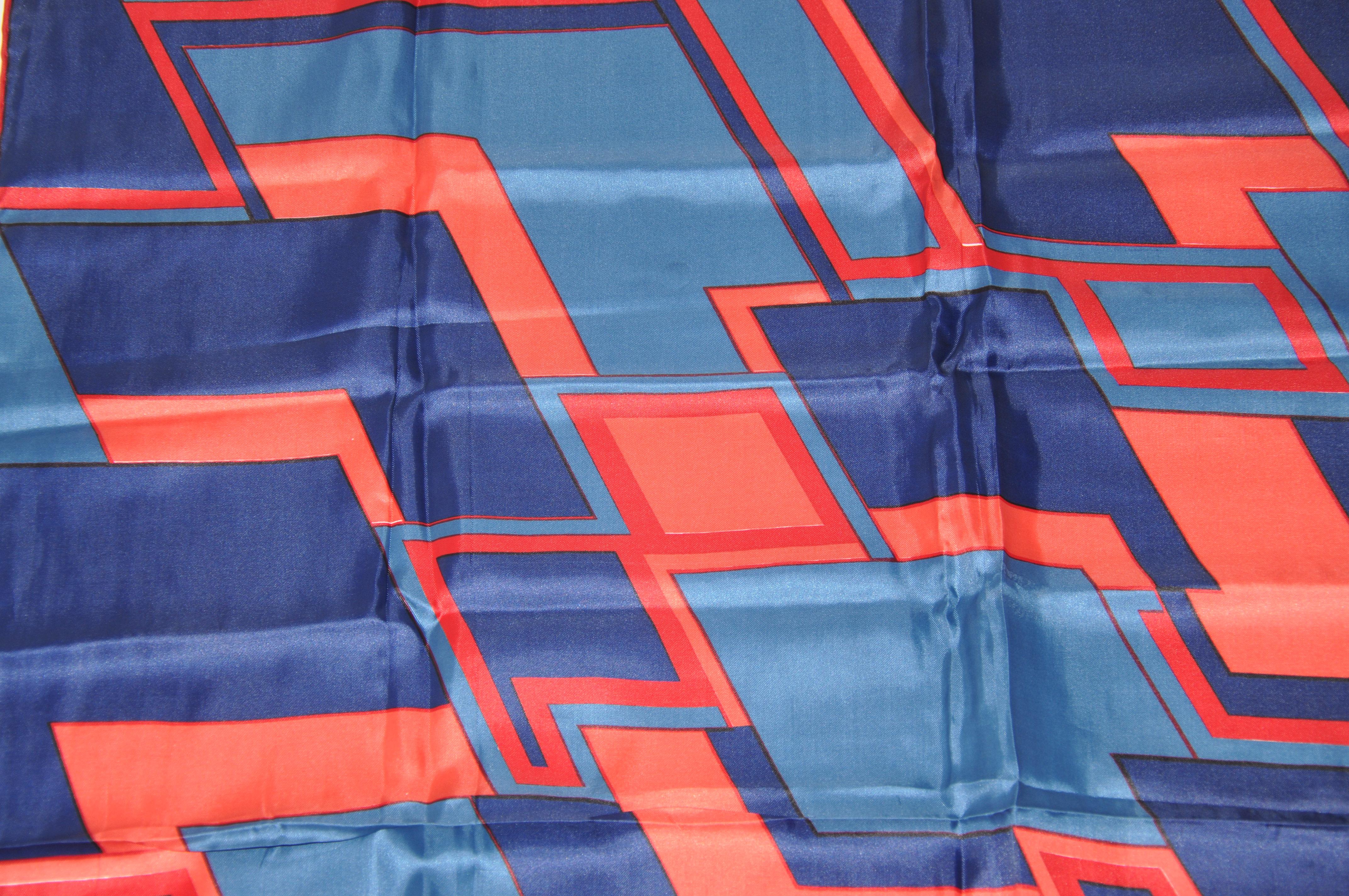 Écharpe ZigZag à bordure rouge et zigzag abstrait multicolore Unisexe en vente